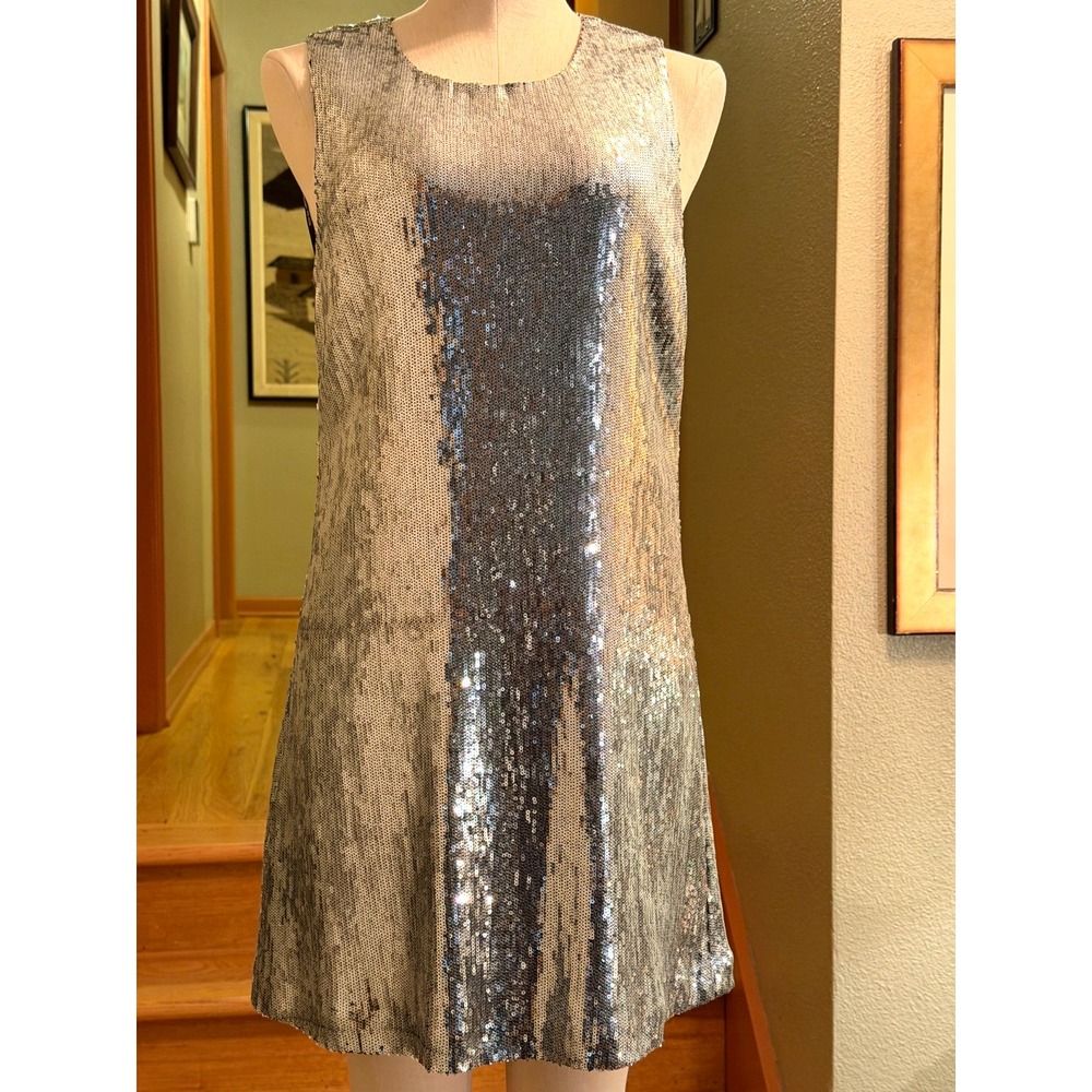 Miss Me Collection Silver Sequin Evening Dress Size L